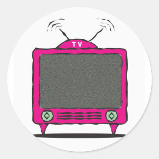 tv /  television icon classic round sticker