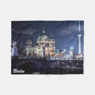 TV tower and Berlin Cathedral in Berlin, Germany Fleece Blanket