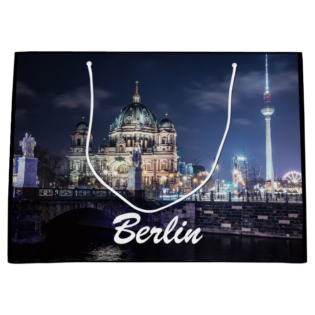 TV tower and Berlin Cathedral in Berlin, Germany Large Gift Bag (Front)