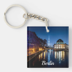 TV tower and museum island in Berlin, Germany Keychain