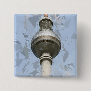 TV Tower Berlin 2 Inch Square Button
