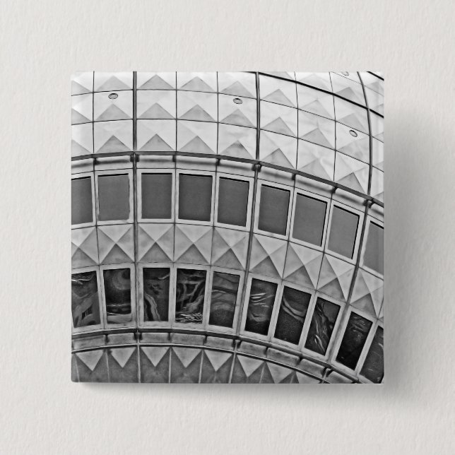 Tv Tower (Fernsehturm), Berlin, Artistic (tv15bw) 2 Inch Square Button (Front)
