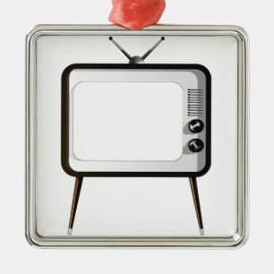 TV with empty screen Metal Ornament