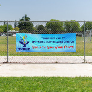 TVUUC Chalice Logo, Blue Background Banner