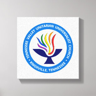 TVUUC Chalice Logo Medium Blue Circle Canvas Print
