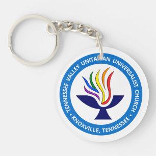TVUUC Chalice Logo Medium Blue Circle Keychain