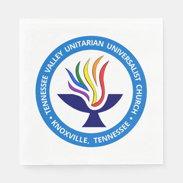 TVUUC Chalice Logo Medium Blue Circle Napkin (Front)
