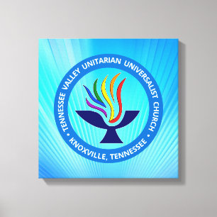 TVUUC Chalice Logo on Blue Rays Background Canvas Print