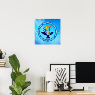 TVUUC Chalice Logo on Blue Rays Background Poster