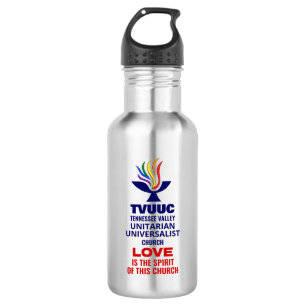 TVUUC Chalice Logo Symbol, Love is the Spirit 532 Ml Water Bottle