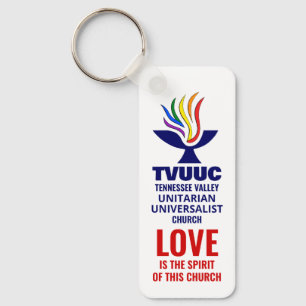 TVUUC Chalice Logo Symbol, Love is the Spirit Keychain