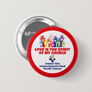 TVUUC Hearts/Hands LOVE is the Spirit 2 Inch Round Button