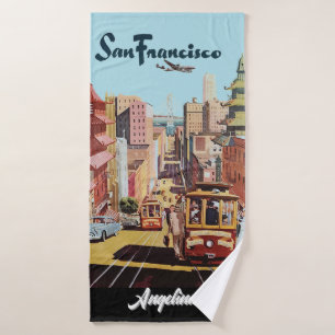 TWA San Francisco Poster chromolithograph art Bath Towel Set