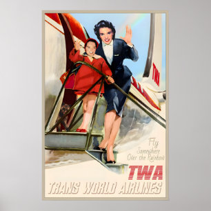 TWA Toto Trans World Airlines New Retro Mid Poster
