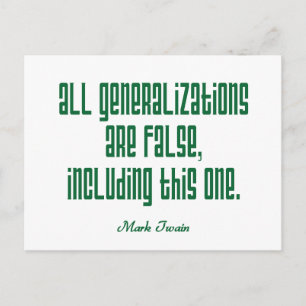 Twain on Generalizations Postcard