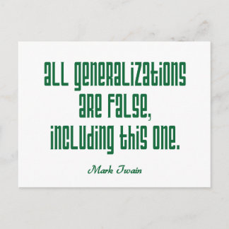 Twain on Generalizations Postcard