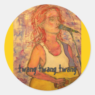 twang twang twang songstress classic round sticker