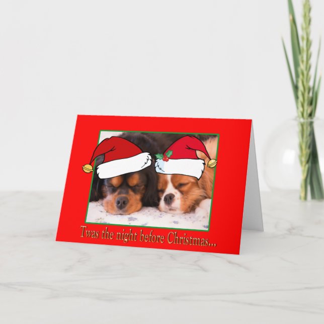 Twas la nuit avant carte de cavalier de Noël