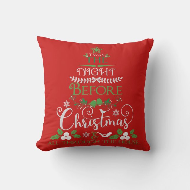Twas la nuit avant coussin de Noël (Recto)