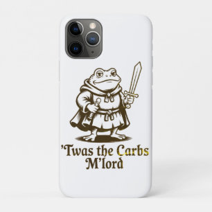  Twas the Carbs M’Lord Vintage Funny Frog Meme iPhone 11 Pro Case