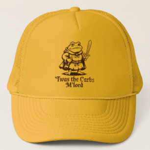  Twas the Carbs M’Lord Vintage Funny Frog Meme Trucker Hat