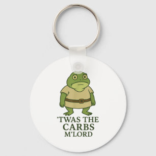 Twas The Carbs Mlord Funny Frog Meme Medieval Keychain