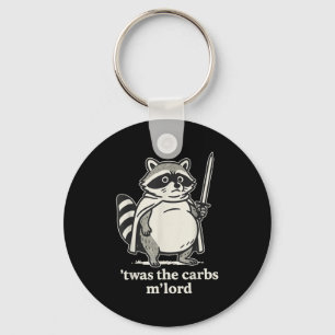 Twas The Carbs Mlord Raccoon Meme Graphic Keychain