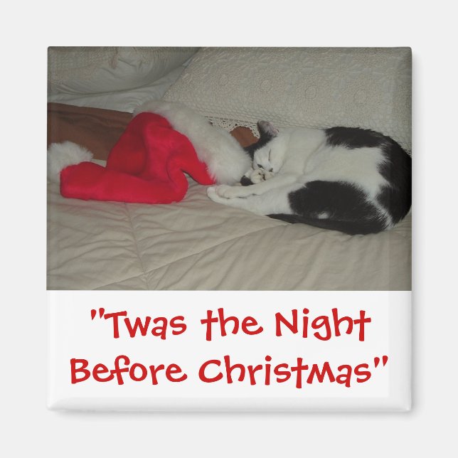 Twas the Night before Christmas Kitten Magnet (Front)