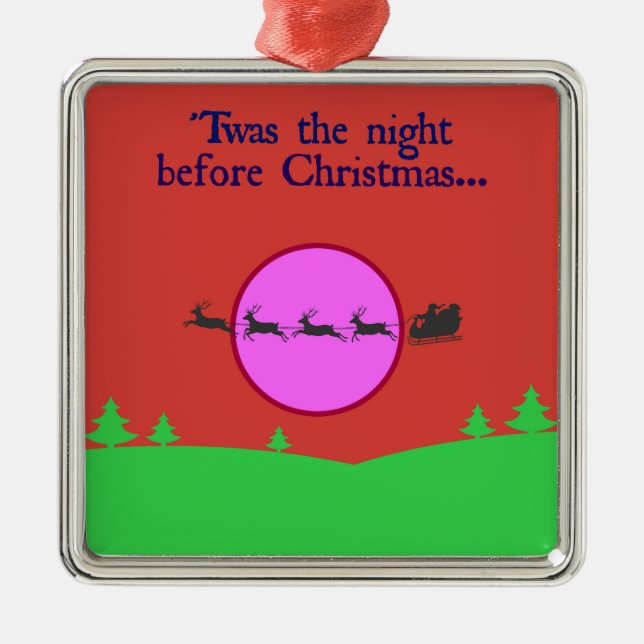 Twas The Night Before Christmas Metal Ornament (Front)