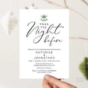 'Twas The Night Before Romantic Rehearsal Dinner Invitation