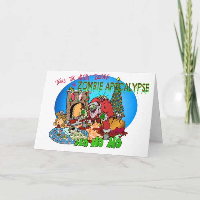 Twas the Night Before the Zombies Holiday Card (Front)