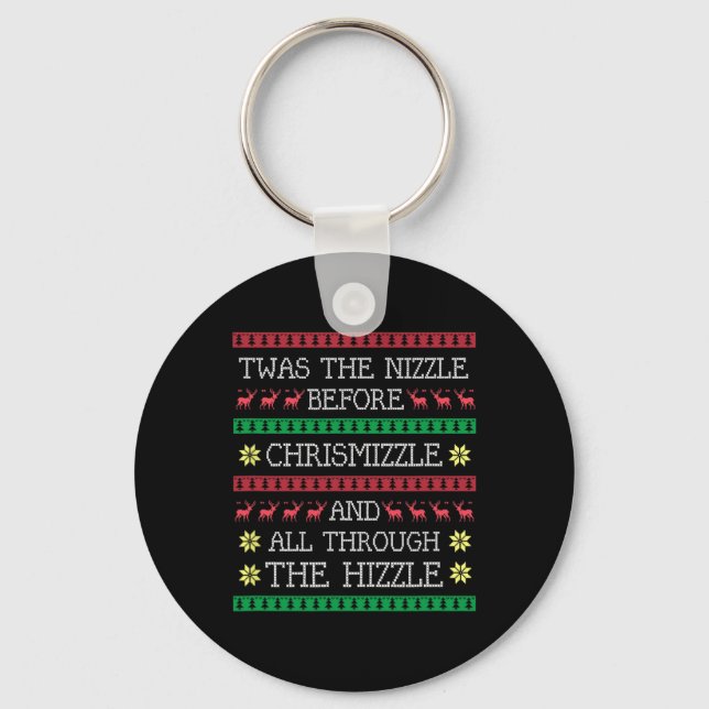 Twas The Nizzle Before Christmas Hip Hop Rap Gangs Keychain (Front)