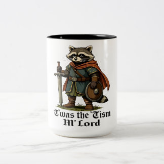 TWAS The Tism M Lord Funny Vintage Raccoon Graphic Two-Tone Coffee Mug