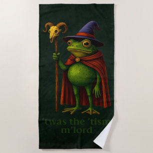 T'was The 'Tism M'Lord Frog Meme Autism Awareness Beach Towel