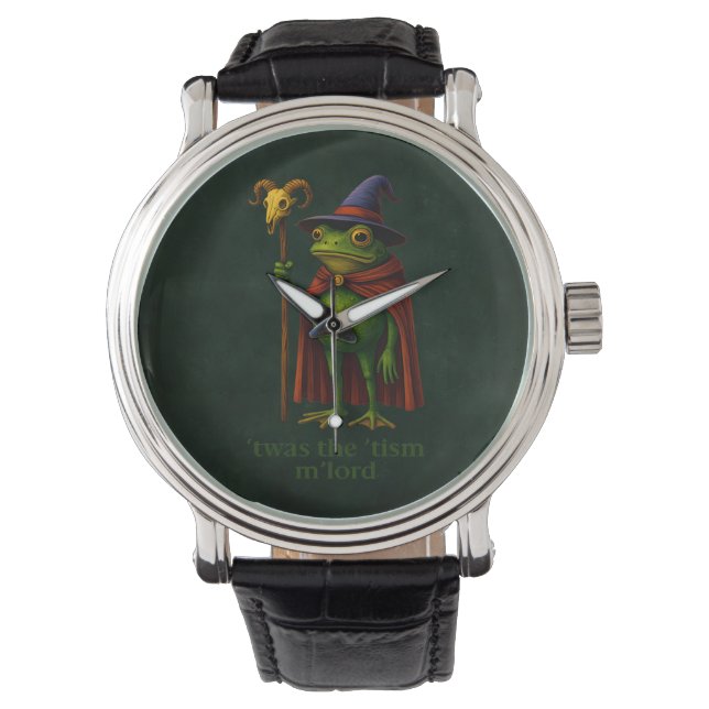 T'was The 'Tism M'Lord Frog Meme Autism Awareness Watch (Front)