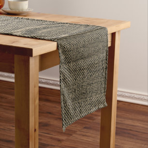Tweed Brown and Black Short Table Runner
