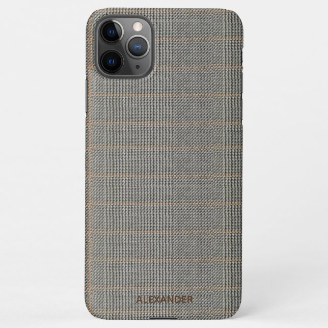Tweed Look Personalized Mens Womens Budget iPhone Case (Back)