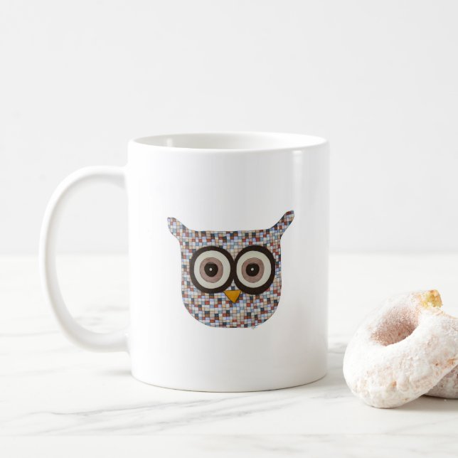 Tweed Owl Coffee Mug (With Donut)