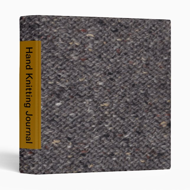 Tweed purl stitch - grey -1.4" binder (Front/Spine)