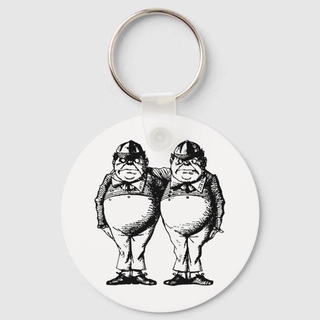 Tweedle Dee and Tweedle Dum Inked Keychain (Front)