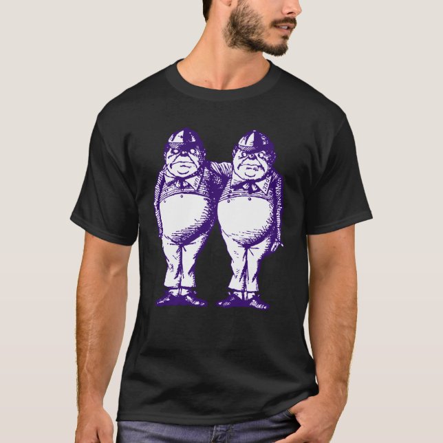 Tweedle Dee and Tweedle Dum Inked Purple T-Shirt (Front)