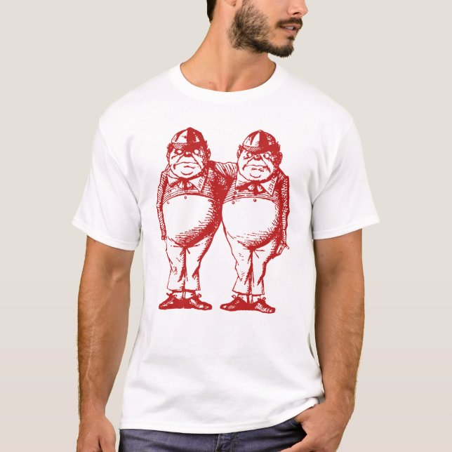 Tweedle Dee and Tweedle Dum Inked Red T-Shirt (Front)
