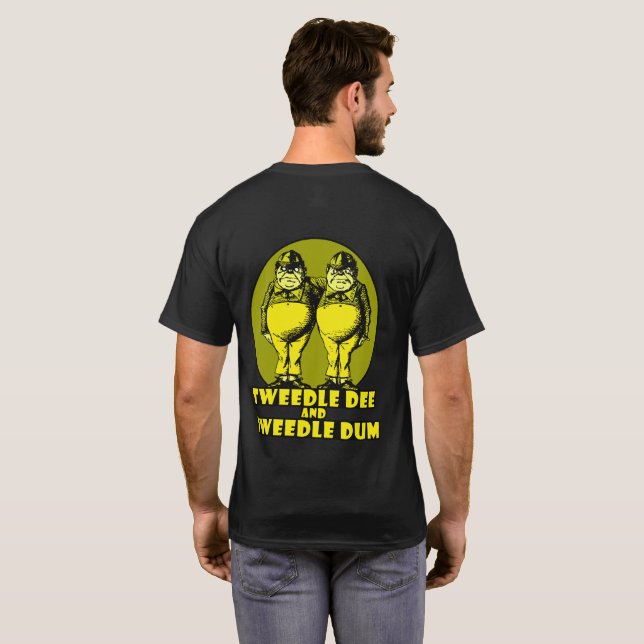 Tweedle Dee and Tweedle Dum Logo Yellow T-Shirt (Back Full)