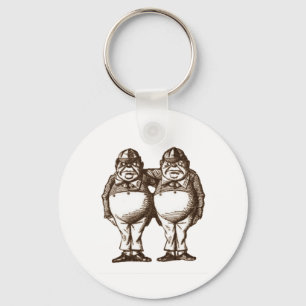 Tweedle Dee & Tweedle Dum Sepia Keychain