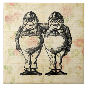 Tweedledee and Tweedledum Alice in Wonderland Tile
