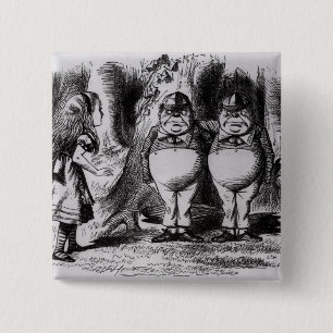 Tweedledum and Tweedledee 2 Inch Square Button