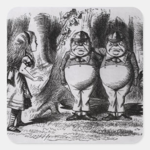 Tweedledum and Tweedledee Square Sticker