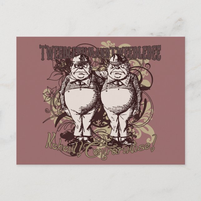 Tweedledum & Tweedledee Carnivale Style Postcard (Front)