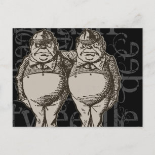 Tweedledum & Tweedledee Grunge (Single Figure) Postcard