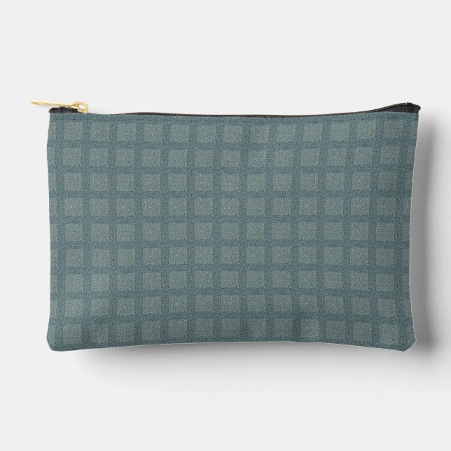 Tweedy Wool Grey and Sage Accessory Pouch (Front)